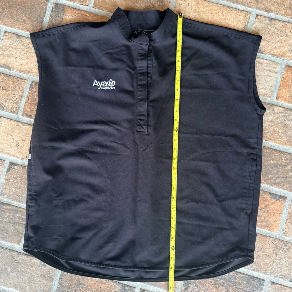 FIGS Rafaela Scrub Aya Healthcare Black Sleeveless Tunic Top Medium